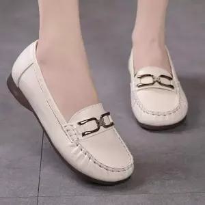 플랫폼 소가죽 봄가을 미끄럼 컴포트 구두 방지 진가죽 여자플랫슈즈 단화 사계절 ible5