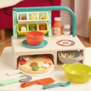 원목조리대 소꿉놀이 토핑끼우기 피자장난감 소품 돌아기 두돌 남아 유치원