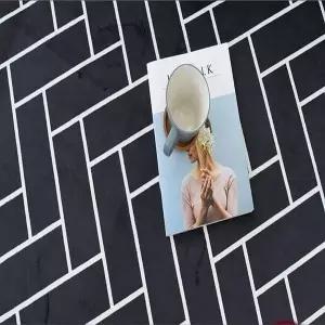 슈마켓 헤링본 극세사 카페트 러그 블랙150X200