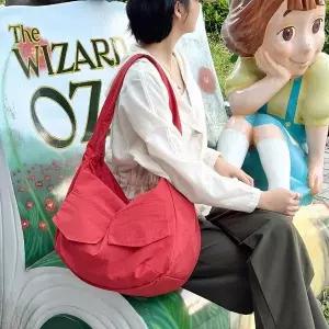 CCB3F59여성용 경량 나일론 숄더 보조가방 포켓형