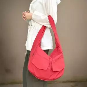 CCB3F59여성용 경량 나일론 여행 숄더백 포켓형 보조가방