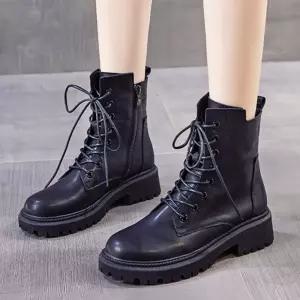 여성 4.5cm 플랫 키높이워커 겨울 털워커 앵클부츠 Grv9+9jEp