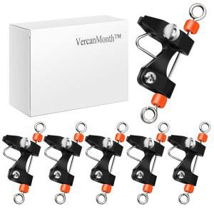 VercanMonth 6Pcs 아웃리거 릴리스 클립 다운리거 클립과 조절 가능한 텐션 플래너 보드 낚시용 카이트 해양 낚시 액세서리 트롤링용