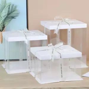 디저트 포장박스 투명케이크상자 사각 용기 컵케익 베이킹 케이스