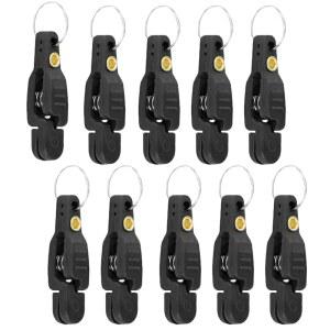 O자형 링이 있는 케프로빙 10pcs 낚싯줄 클립 해상 낚시 플래너 보드용 카이트 헤비 텐션 스냅 릴리스 다운리거 아웃리거 - 블랙