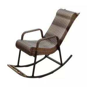 라탄 베란다 쿠션 흔들의자 갈색 안락의자 무중력