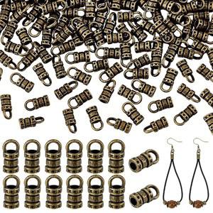 PH PANDAHALL 댕글 DIY 코드용 앤티크 태슬 합금 2MM 가죽 로프 장신구 목걸이 공예 귀걸이 팔찌 코드 200PCS 제작 청동 금속