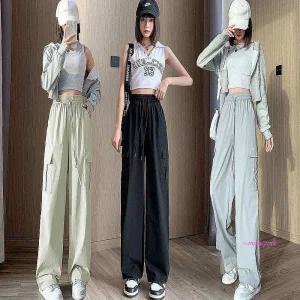 여자 팬츠 일자바지 카고바지 와이드핏 밴딩vwx312