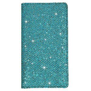 여성용 샌리케이트 글리터 블링 체크북 커버, 반짝이는 마름모 패턴 RFID 차단 PU 가죽 표준 레지스터 케이스, 펜 홀더 및 분할기, 다이아몬드 터쿼이즈 포함 개인 수표용 케이스