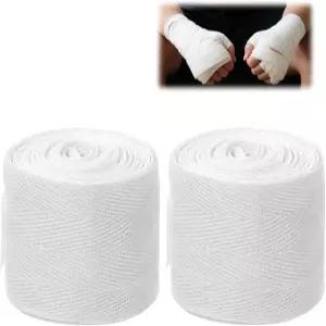 2PCS 화이트 복싱 핸드 랩 엘라스틱 멕시칸 손목 압박 붕대 장갑 아래 청소년 글러브를 위한 손 보호 3.1m