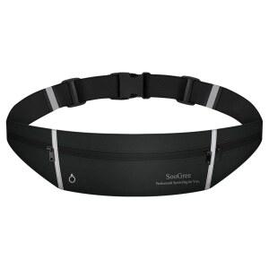 SOOGREE 여성용 남성용 슬림 반사 머니 스포츠 패니 러너 홀더 블랙 방수 러닝 벨트 지퍼 야외 휴대폰 가방용 파우치 조깅 허리