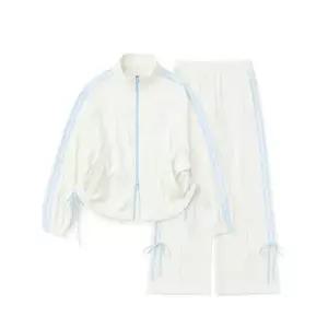 브랜드정품 널디 NDY 우먼스 벨로아 리본 트랙 세트 크림 368596