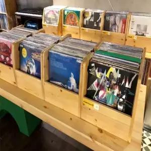 LP 턴테이블 거치대 음반 선반 레코드 수납함 원목 보관 랙 빈티지 디스플레이