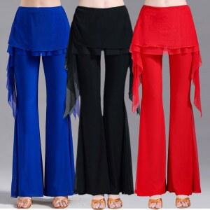 라틴댄스 나팔 치마바지 왈츠 에어로빅 라인댄스바지 연습복 사교댄스 방송