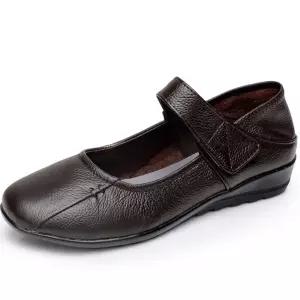 여성용 가을 캐주얼 MN 플랫 단화 진가죽 특사이즈 소프트 키높이 가죽 편안한 슈즈 인기3