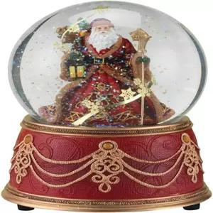 눈송이를 든 로마 산타 뮤지컬 메리 크리스마스 100mm 스노우 글로브를 기원합니다