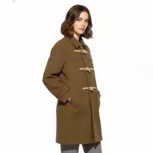 리 LEE 울 블렌드 롱 더플 코트 카멜 떡볶이 코트