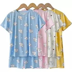 제니유 루루 여름 반팔 아동 주니어 잠옷 세트 파자마 홈웨어 (4764...