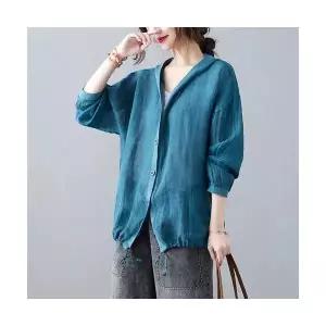 몰도 여자 롱 가디건 여름 빈티지 면 마 하프 카디건 쿨러 셔츠 래쉬가드 아우터 젠2