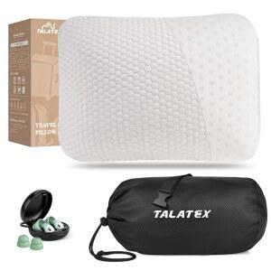 TALATEX 100 천연 프리미엄 라텍스 가방이 보관 있는 베개 TALALAY 압축 물질 가능한 커버 없음 메모리 세탁 작은 소프트 캠핑 여행용 화학 포함