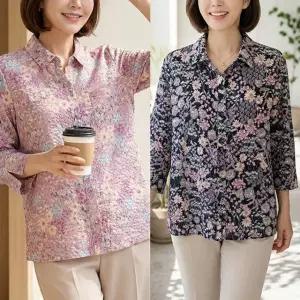 [엄마옷 로즈맘] 꽃물결링클블라우스