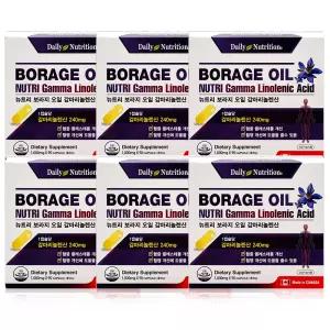 6박스 뉴트리 보라지오일 감마리놀렌산 / 보라지유 오메가6 달맞이꽃종자유 영양제