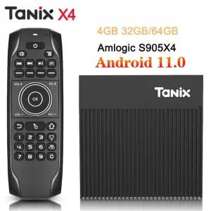 셋톱박스 오리지널 Tanix X4 안드로이드 110 TV 박스 Amlogic S905X4 4GB 32GB 24G 5G 듀얼 와이파이 4K 4G
