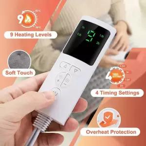 온열담요 보온 난방 전기 온열 패드 핸드 워머 9단계 일정 온도 4모드 타이머 바디 워밍 열 매트 복부용 히