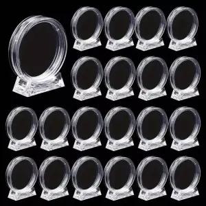 메달거치대 걸이 보관함 10개 투명 챌린지 코인 디스플레이 홀더스탠드 - 기념주화 홈 데코 캡슐