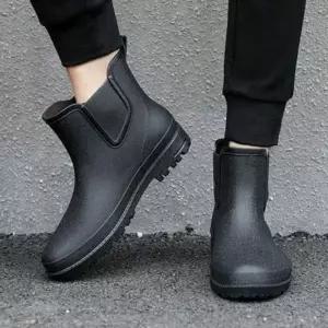 [RIZPICK]남성용 레인슈즈 앵클부츠 고무장화 트리플컬러 유니크