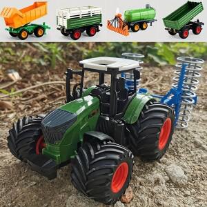 1:24 스케일 농장 트랙터, 관성 기능 탑재, 야외 놀이 및 휴일 선물용으로 자유롭게 액세서리 조합 가능