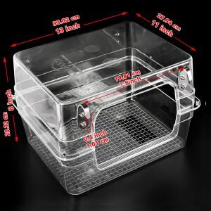 Colorday 케이지 용 대형 완전 투명 새 목욕, 욕조 앵무새 샤워 수영장 상자 용품 액세서리