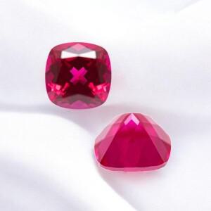 탑쿠션 컷 랩그로운 루비 루스 젬스톤 (보석 제작용)