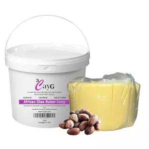 3CAYG 생 보리 시어버터 5LB 페일 클린 벌크 아프리카 사용 준비 완료 바디 버터 비누 만들기 헤어케어