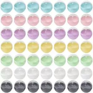 Viigunence 50Pcs 2인치 컬러 자판기 캡슐 껌볼 머신 빈 원형 플라스틱 볼 경품 파티 용품 7가지 색상