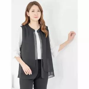 [하프클럽/모슬린]엄마옷 조끼 쉬폰 이중 원버튼 MQG126877 마담 미시 중년여