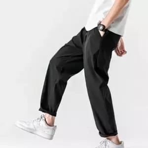 [RIZPICK]남성용 캐주얼 롤업 허리밴딩 워싱 빈티지 슬림핏 청반바지 슬랙스