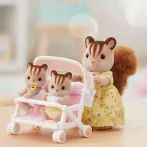실바니안 패밀리 쌍둥이 유모차 인형 다람쥐 소꿉 인형소품 피규어 장난감 미니어처 역할놀이