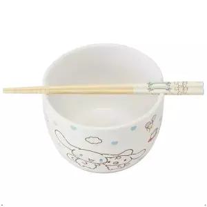 [셀러에이드]시나모롤 디자인 도기 세트 젓가락 그릇 집들이 식기 자취 선물용