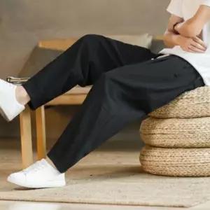 남성 여름 데일리 린넨 9부 밴딩 반바지 팬츠