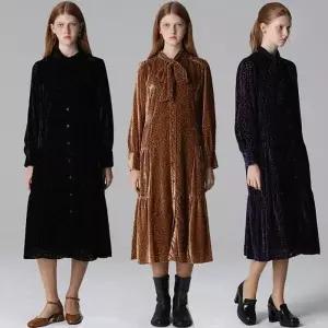 [홈쇼핑방송/르오트(LeOT)] 벨벳 번아웃 타이넥 원피스19261768588586