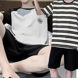 [굿스맨][3컬러] 남성 여름 데일리 베이직 잠옷세트 반팔 홈웨어 상하세트 2026