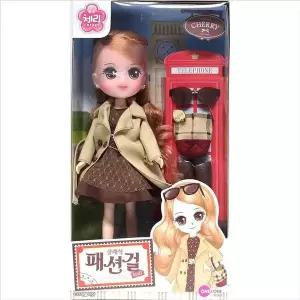 원앤원 빈티지 스타일 여아 감성 체리 디자인 인형 소장용 캐릭터
