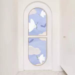 아치형액자그림 새 비둘기 액자 풍경 오띠샵 장식 벽걸이 힐링