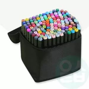 [셀러에이드]120색 디자인 마카펜 세트 트윈 타입 미술용 마커펜 색연필 구성