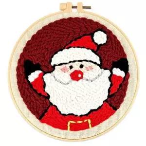 자수 산타 니들 만들기 쉬운 키트 크리스마스 펀치 태피스트리자수