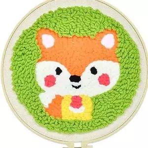 수공예 키트 니들 실자수 여우 세트 털실 펀치 만들기 여우자수키트