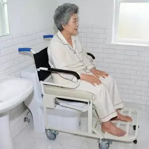 라이프헬퍼 수동 실내 휠체어 분리타입 일체형  LH-ML7 환자침대 변기 샴푸 식사 욕창 자세변환 가능