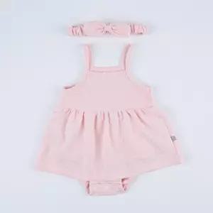 [달퐁]큐비앤맘 리아 끈나시 바디슈트 헤어밴드 세트 아기외출복