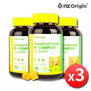 엔젯오리진 에너지 비타민B 컴플렉스 젤리 구미 60개 x 3병 어린이 키즈 유아 활성 수용성 비타민B군 비군